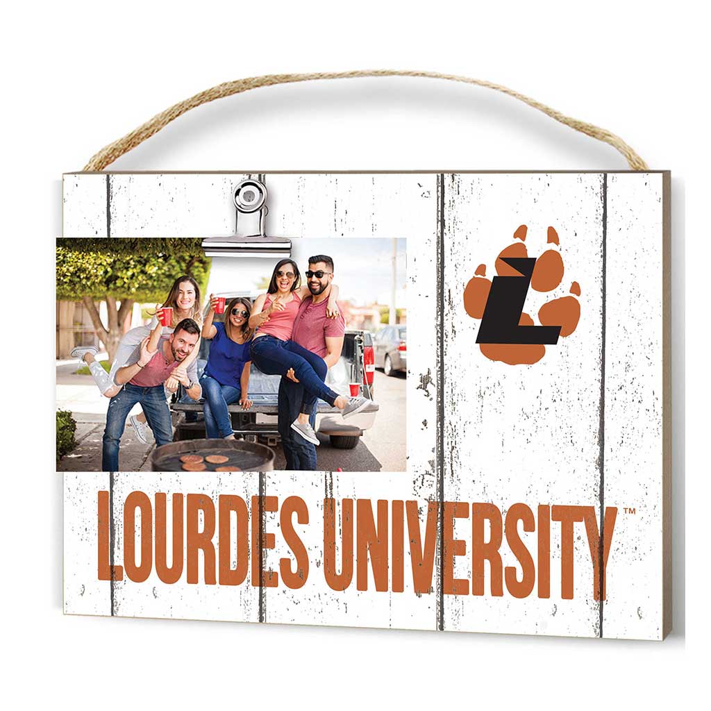 Clip It Weathered Logo Photo Frame Lourdes University Gray Wolves