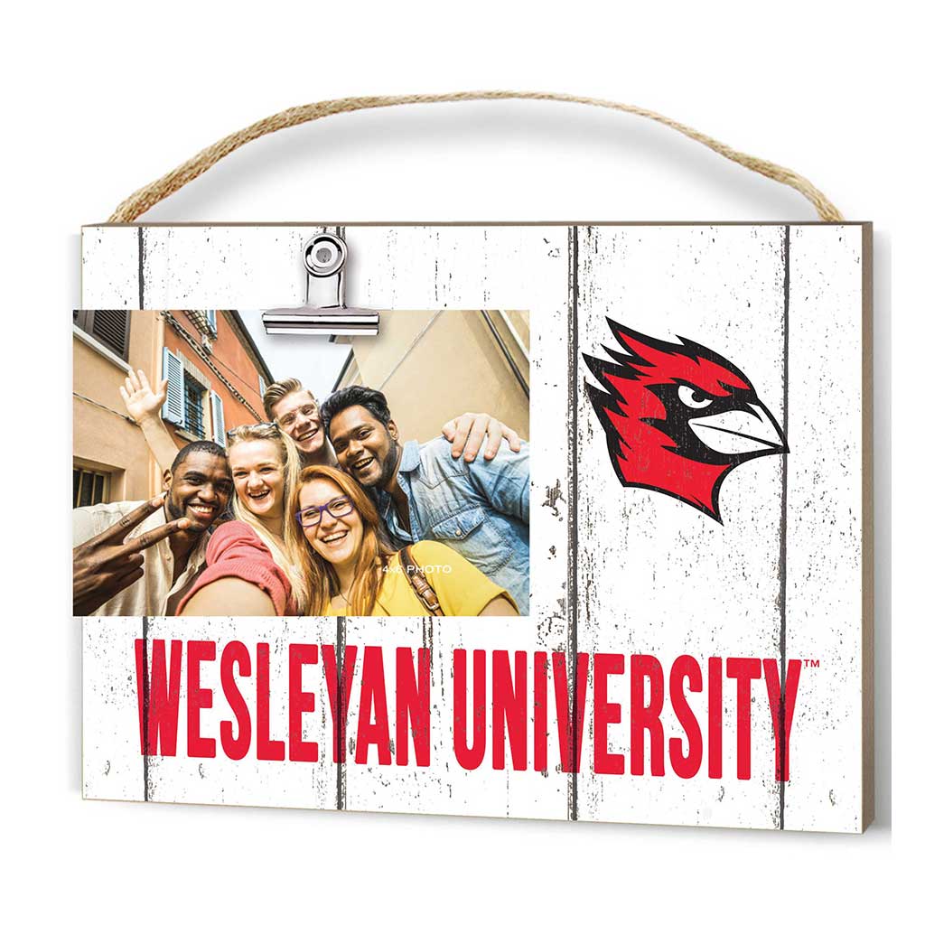 Clip It Weathered Logo Photo Frame Wesleyan University Cardinals