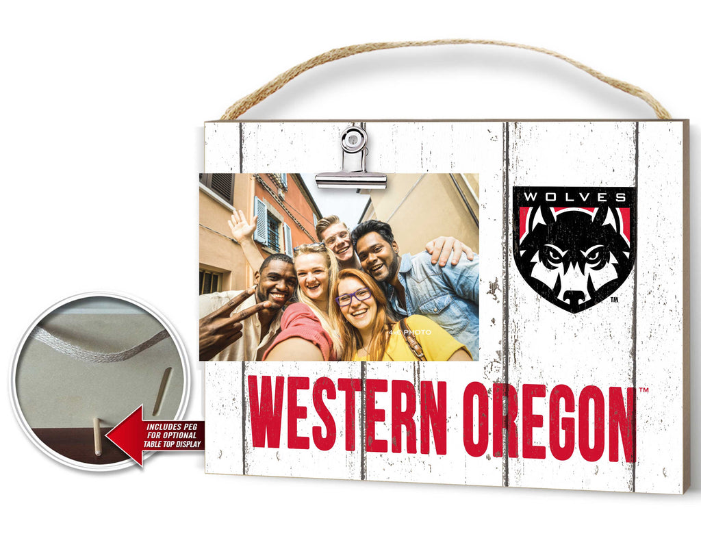 Clip It Weathered Logo Photo Frame Western Oregon Wolves