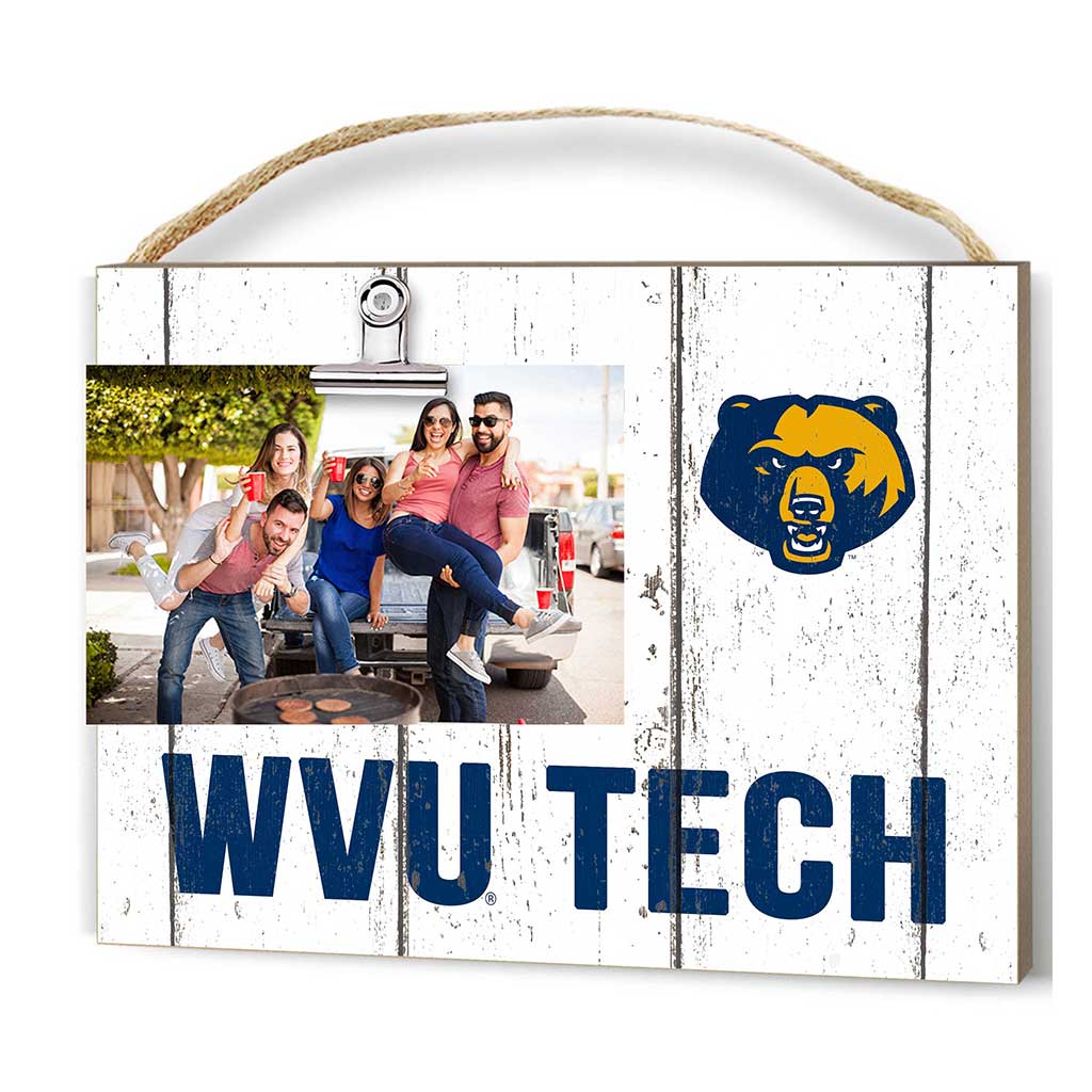 Clip It Weathered Logo Photo Frame West Virginia University Tech Golden Bears