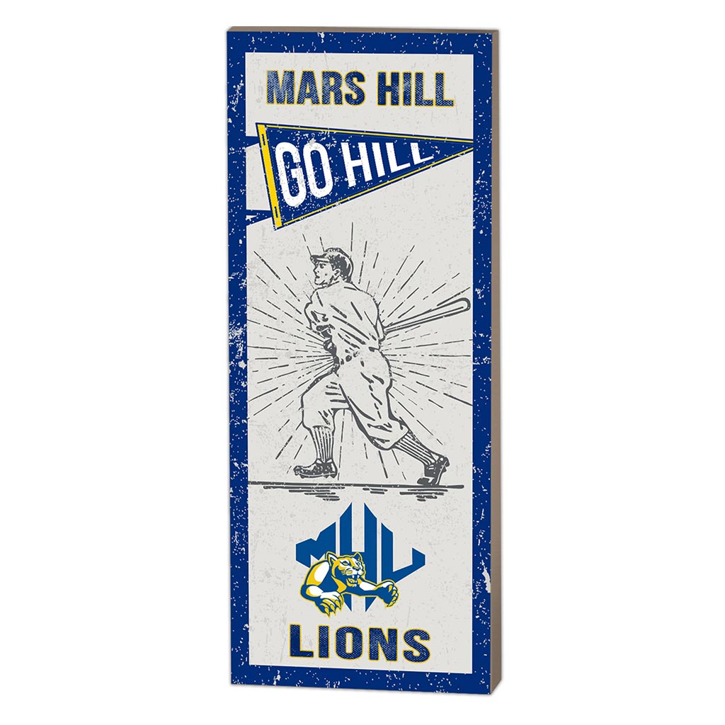 7x18 Vintage Player Mars Hill College Lions Baseball