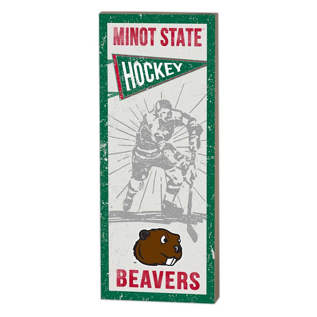 7x18 Vintage Player Minot State Beavers Hockey
