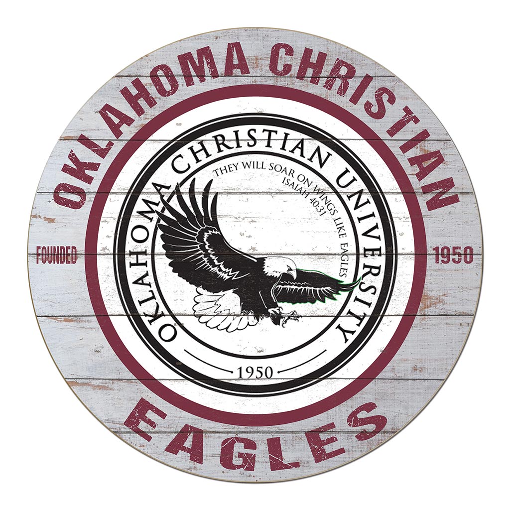 20x20 Weathered Circle Oklahoma Christian University Seal