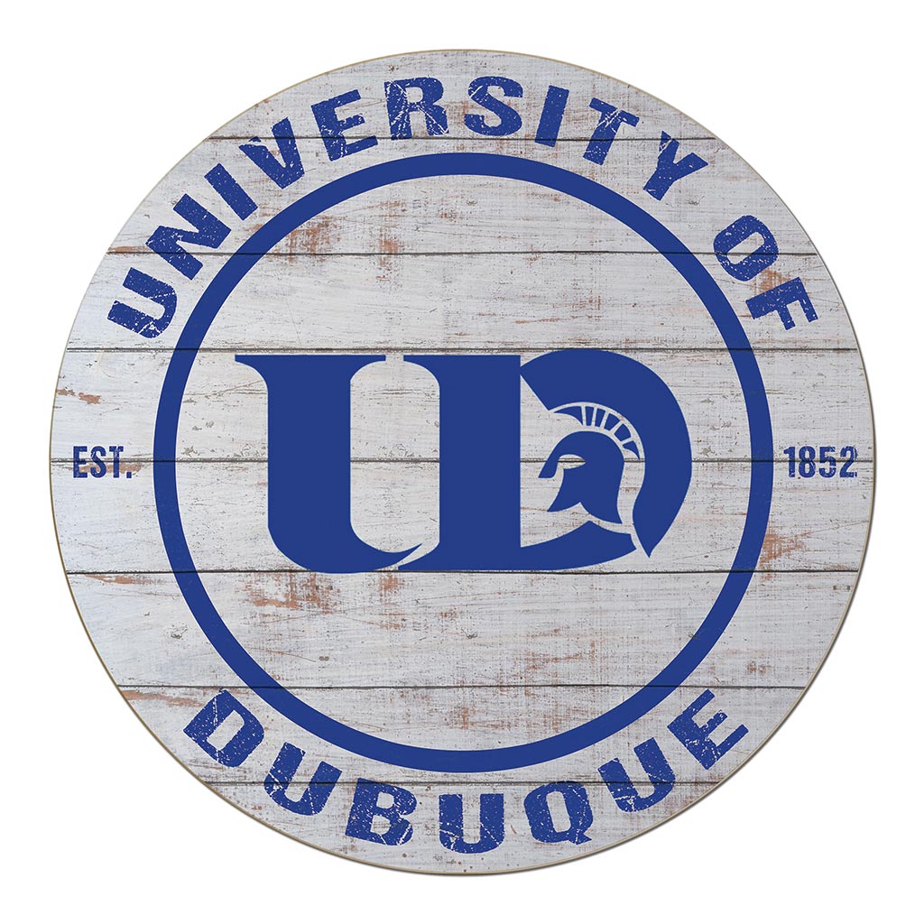 20x20 Weathered Circle University of Dubuqe Spartans