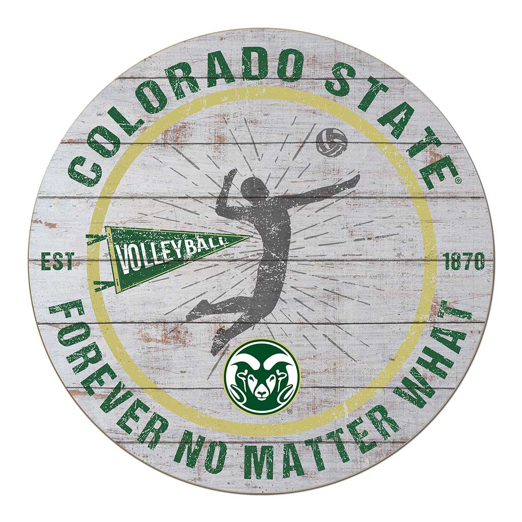 20x20 Throwback Weathered Circle Colorado State-Ft. Collins Rams Volleyball