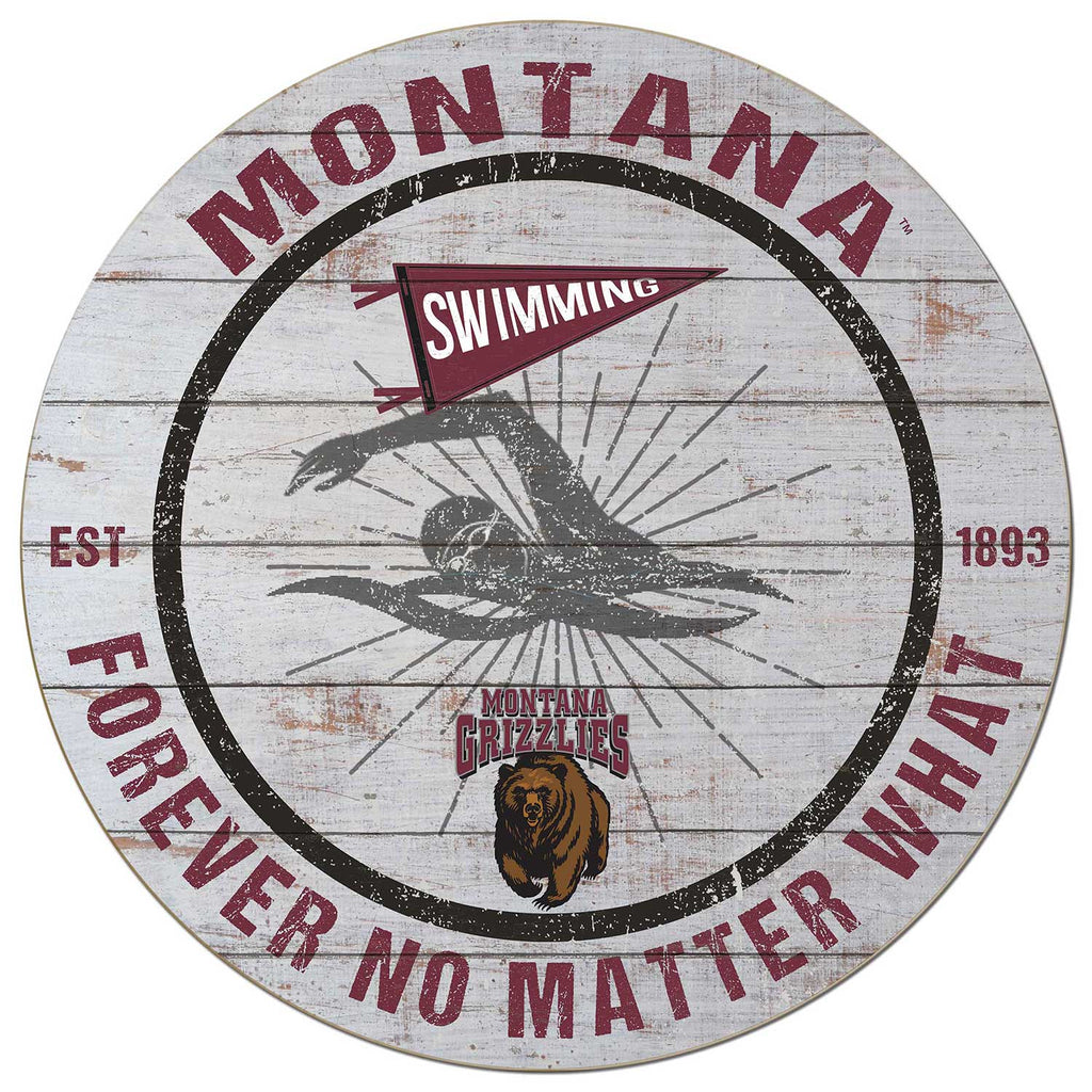 20x20 Throwback Weathered Circle Montana Grizzlies Swimming