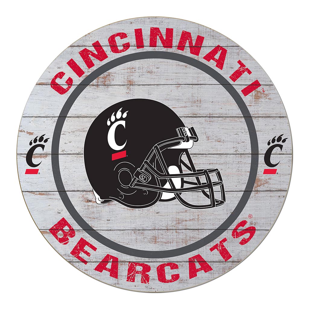 bearcats football helmet KH Sports Fan Cincinnati Bearcats Weathered Helmet Circle Sign Grey, Grey, Size NA