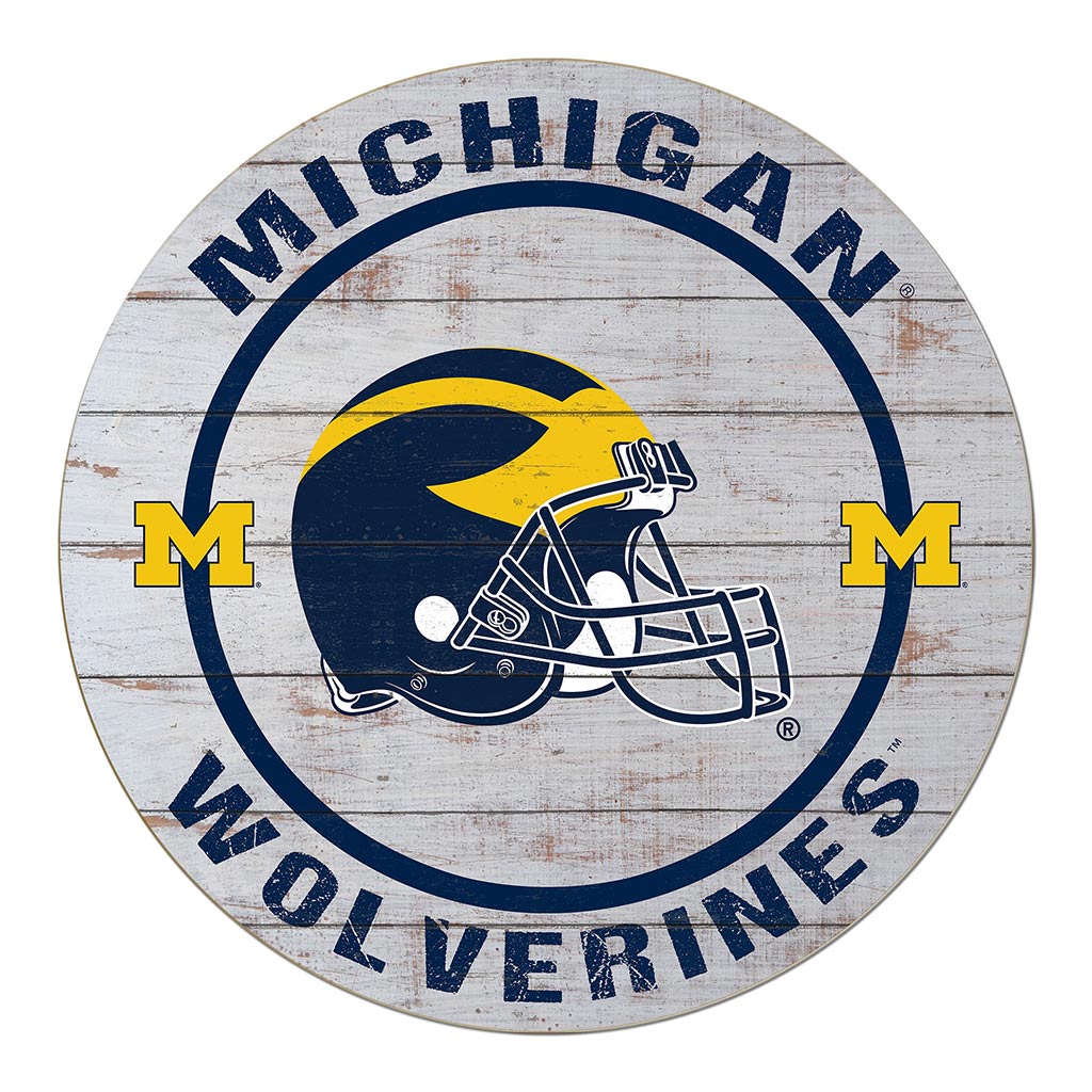 bike helmets wolverines KH Sports Fan 20"x20" Michigan Wolverines Helmet Weathered Circle Wall Sign