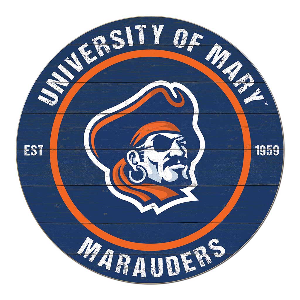 20x20 Weathered Colored Circle University of Mary Marauders