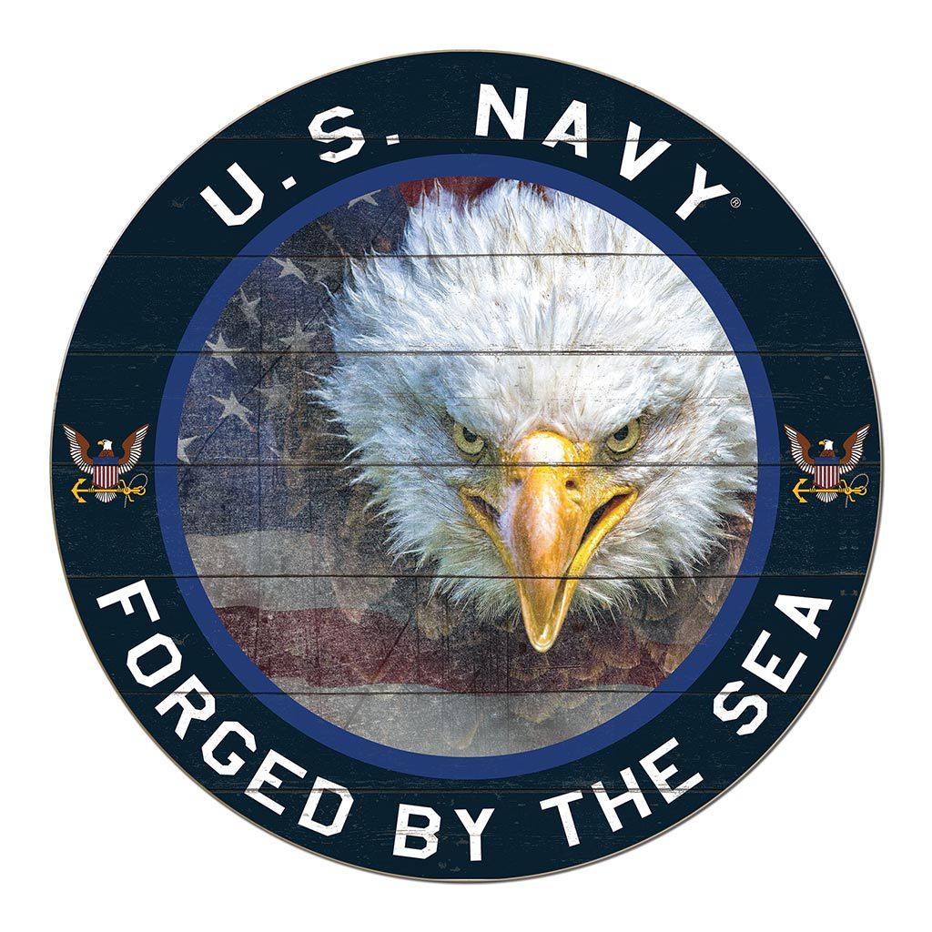 20x20 Circle Flag with Eagle Navy
