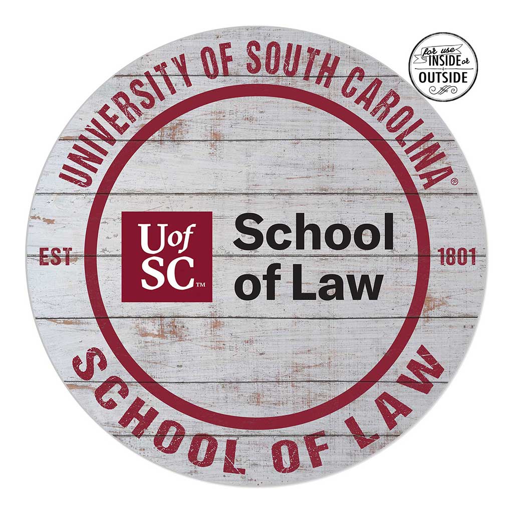 20x20 Indoor Outdoor Weathered Circle South Carolina - School of Law Gamecocks