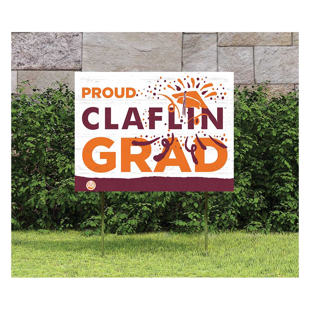 18x24 Lawn Sign Proud Grad With Logo Claflin University Panthers