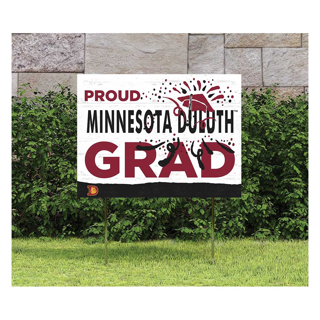 18x24 Lawn Sign Proud Grad With Logo Minnesota (Duluth) Bulldogs