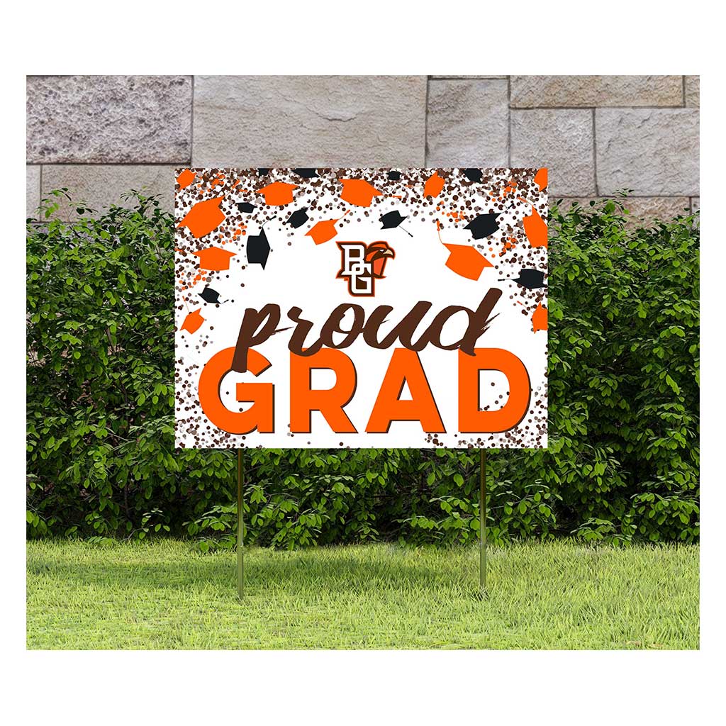 18x24 Lawn Sign Grad with Cap and Confetti Bowling Green Falcons