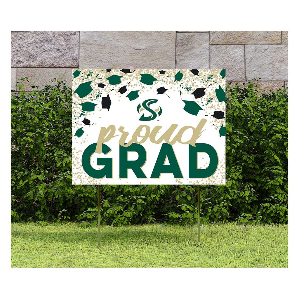 18x24 Lawn Sign Grad with Cap and Confetti Sacramento State Hornets