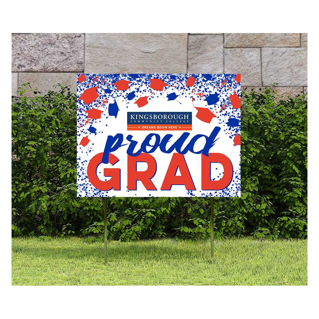 18x24 Lawn Sign Grad with Cap and Confetti Kingsborough Community College The Wave