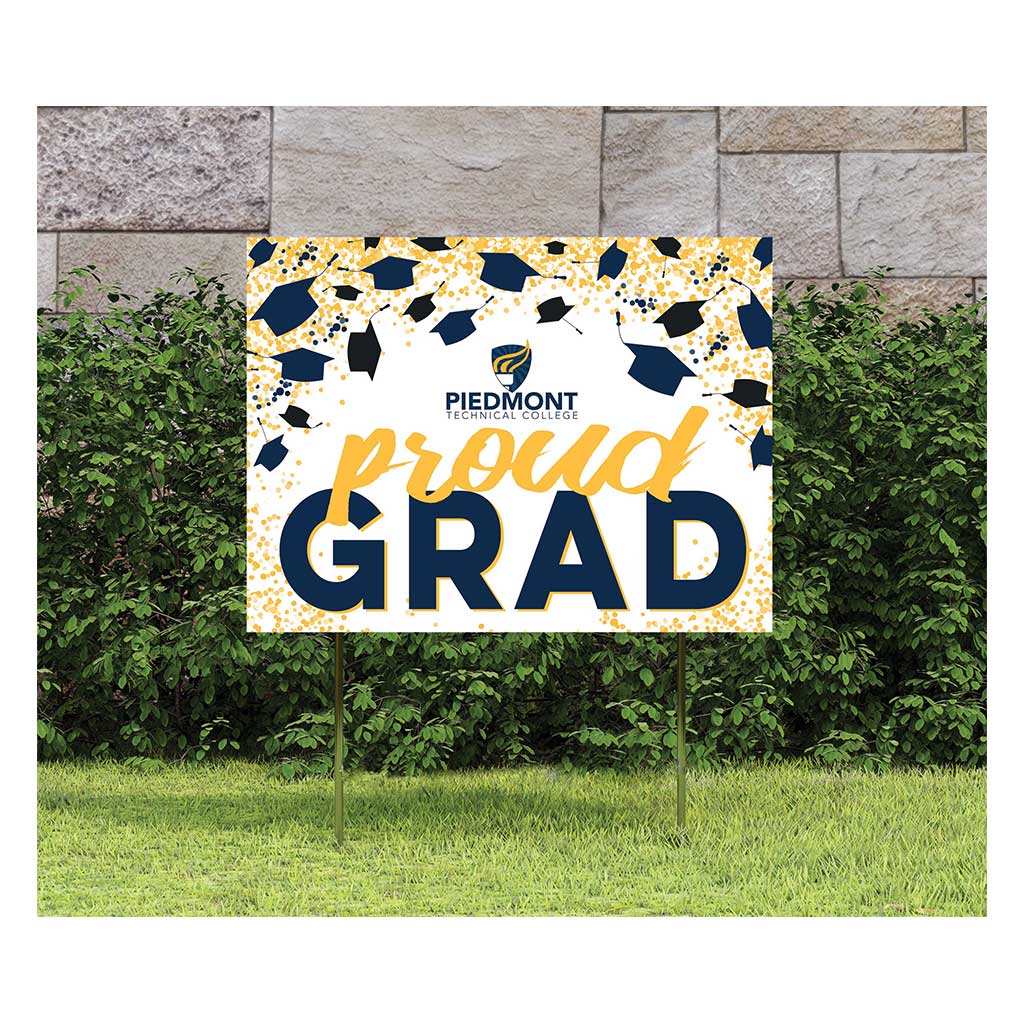 18x24 Lawn Sign Grad with Cap and Confetti Piedmont Technical College