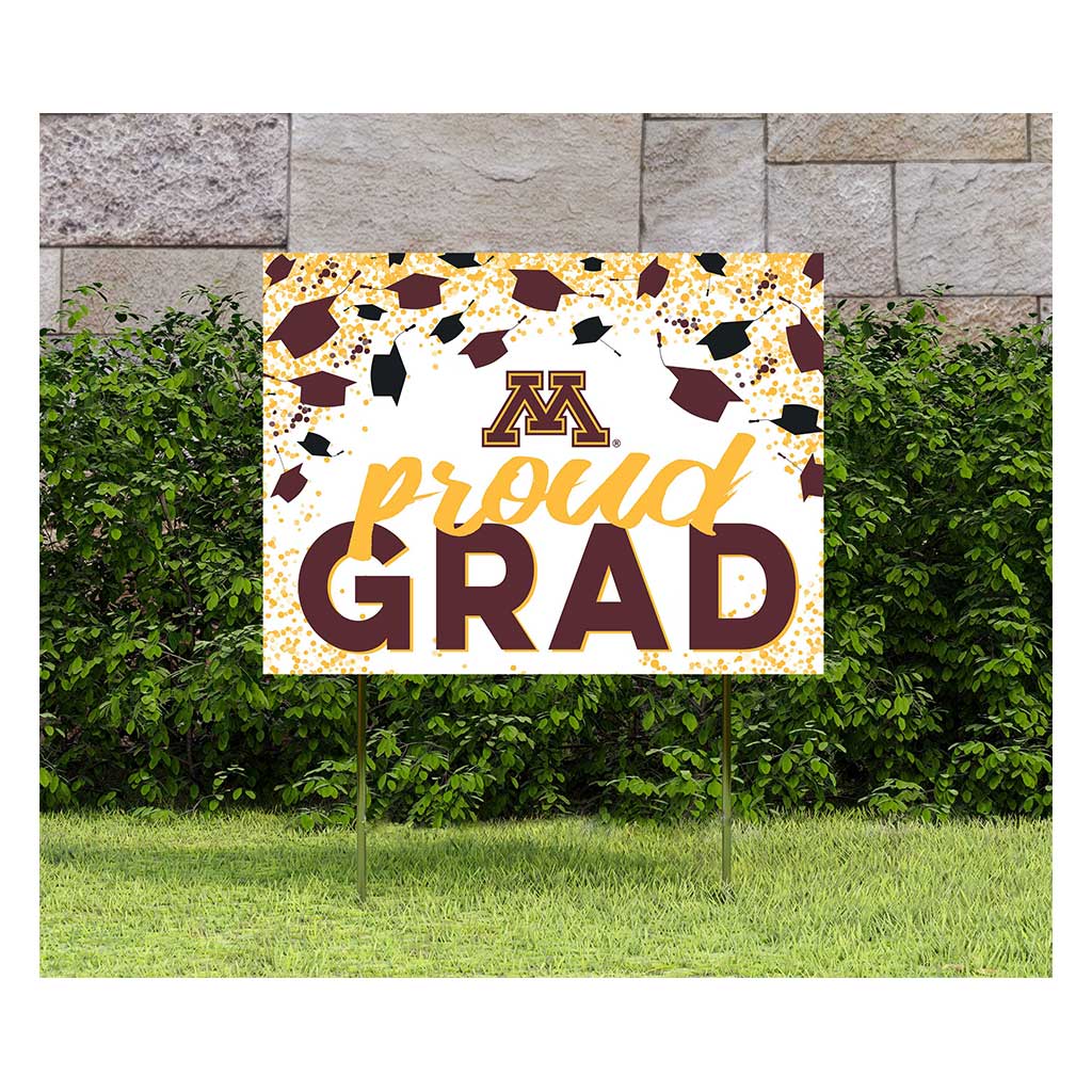18x24 Lawn Sign Grad with Cap and Confetti Minnesota Golden Gophers Special