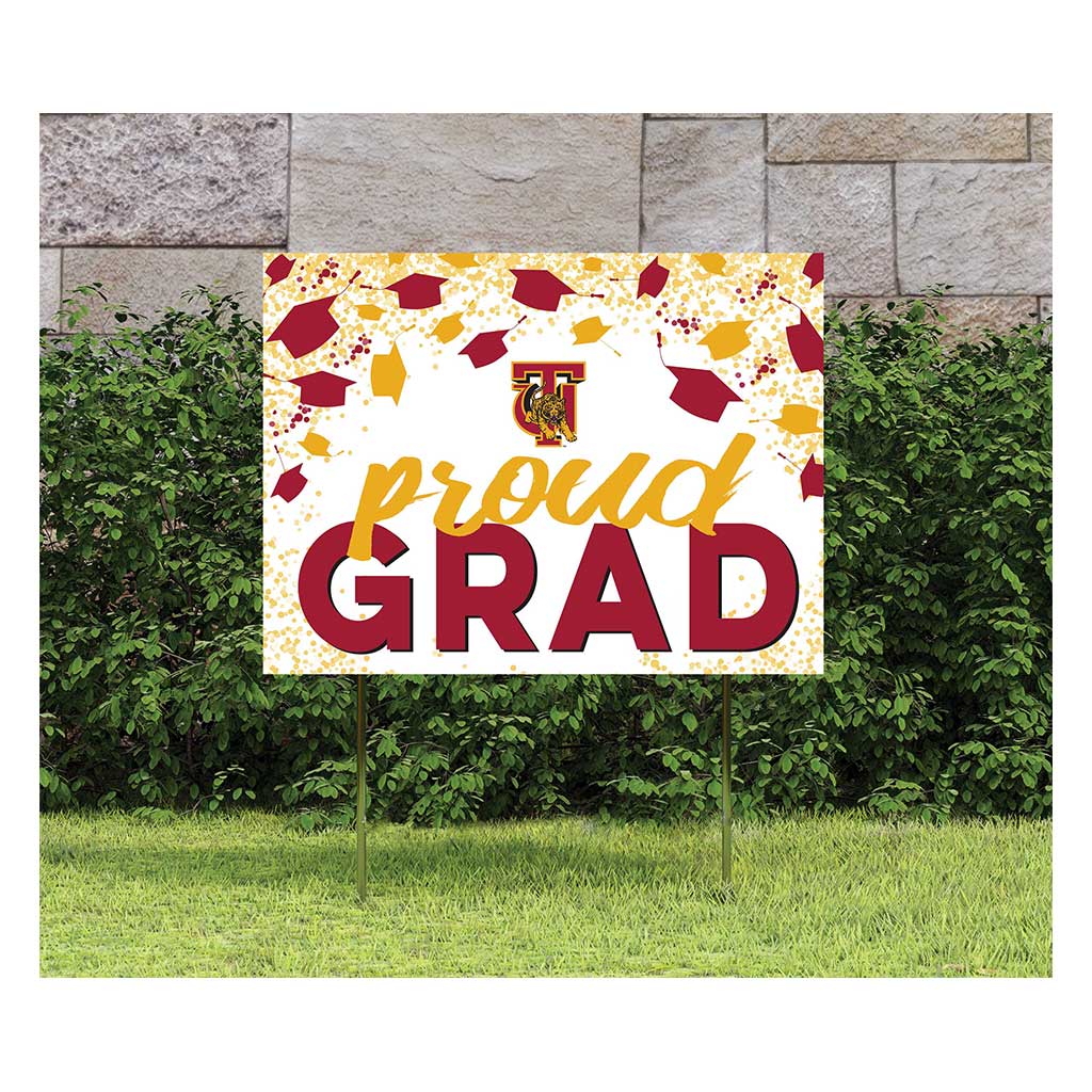 18x24 Lawn Sign Grad with Cap and Confetti Tuskegee Golden Tigers