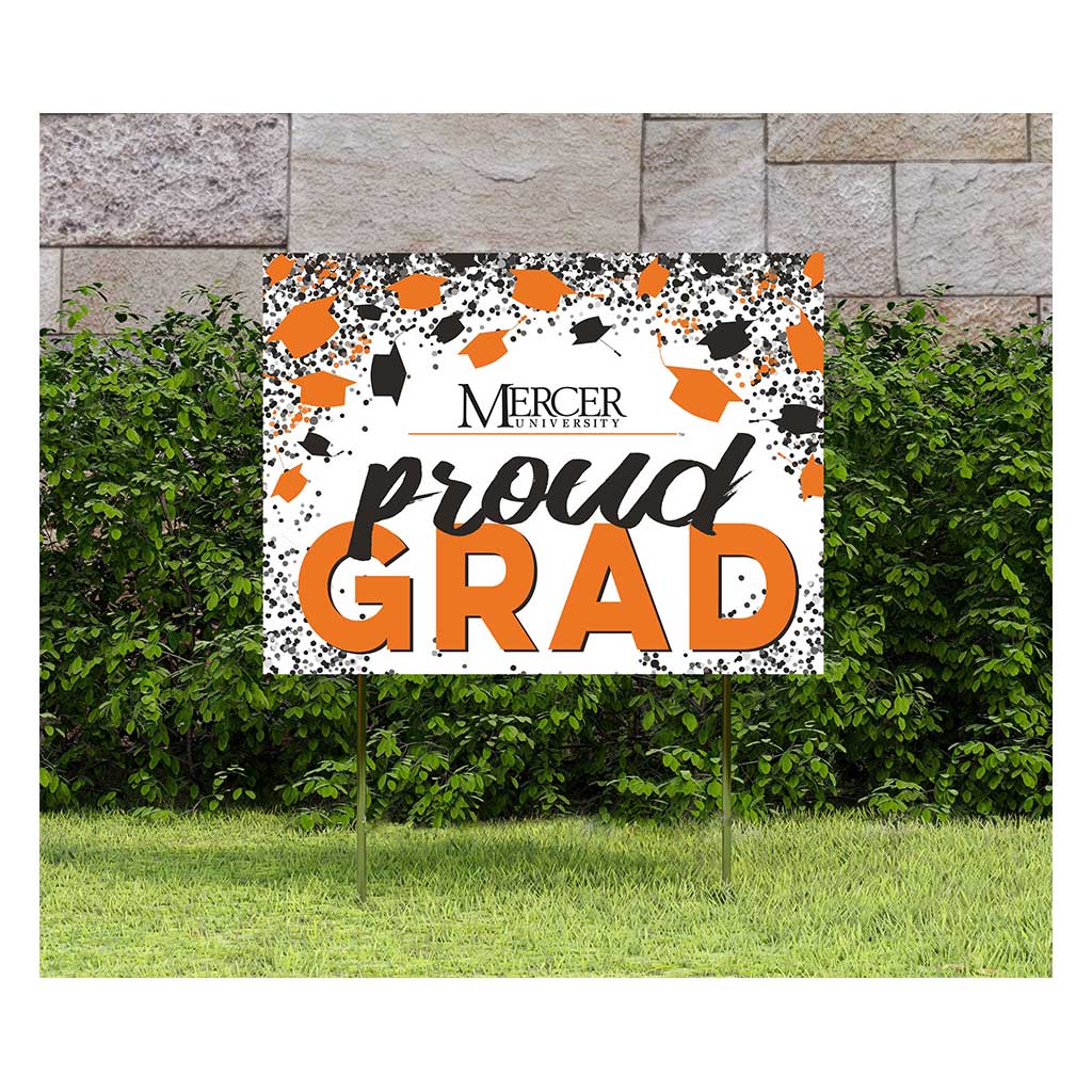 18x24 Lawn Sign Grad with Cap and Confetti Mercer Bears