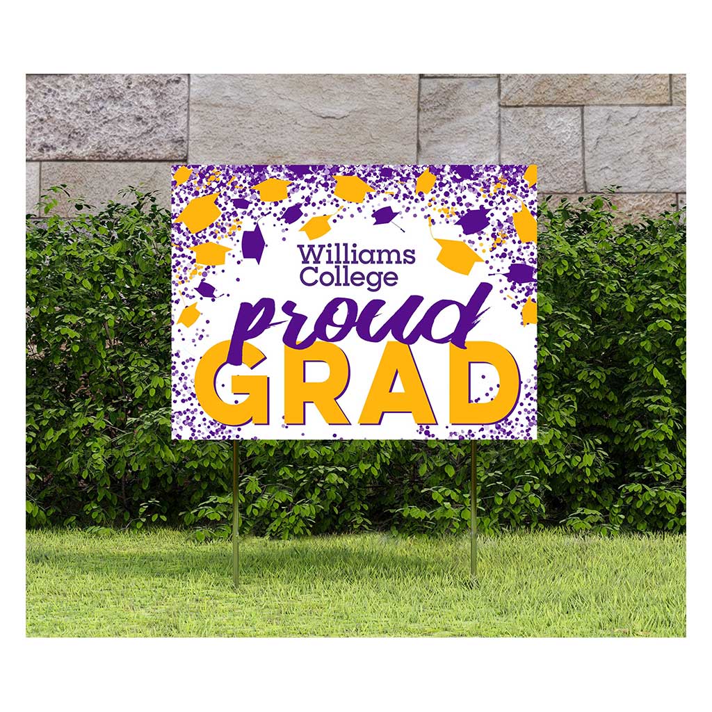 18x24 Lawn Sign Grad with Cap and Confetti Williams College Ephs