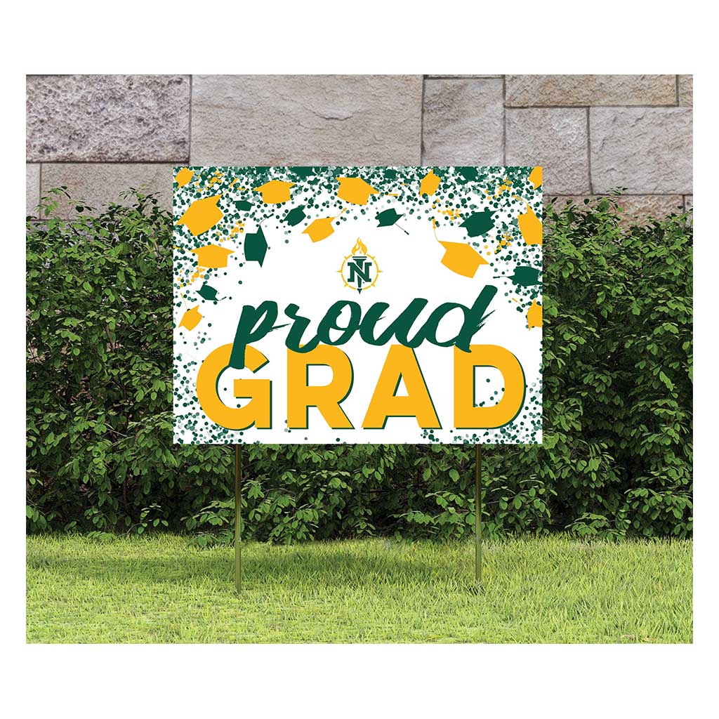 18x24 Lawn Sign Grad with Cap and Confetti Northern Michigan University Wildcats