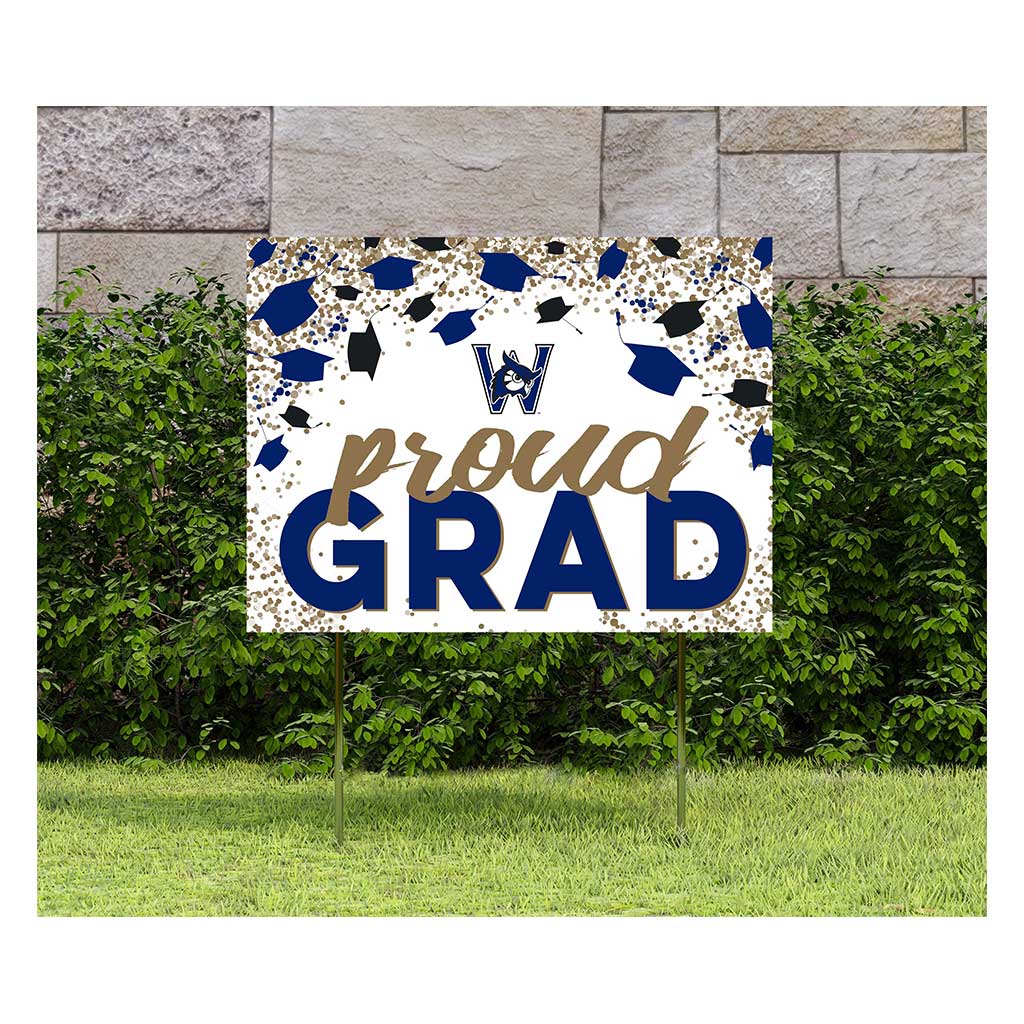 18x24 Lawn Sign Grad with Cap and Confetti Westfield State University Owls