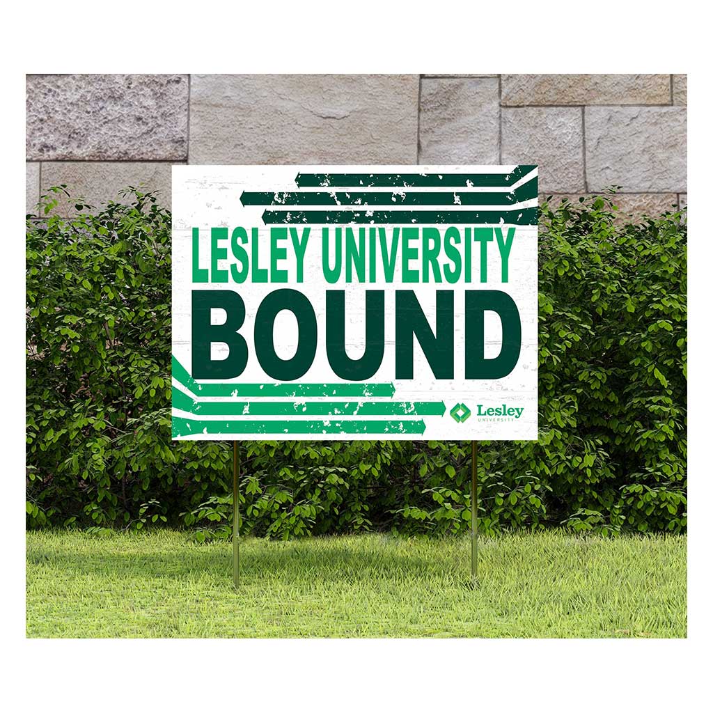 18x24 Lawn Sign Retro School Bound Lesley University Lynx