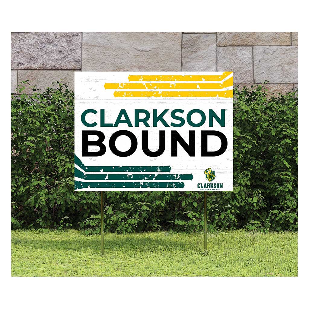 18x24 Lawn Sign Retro School Bound Clarkson University Golden Knights