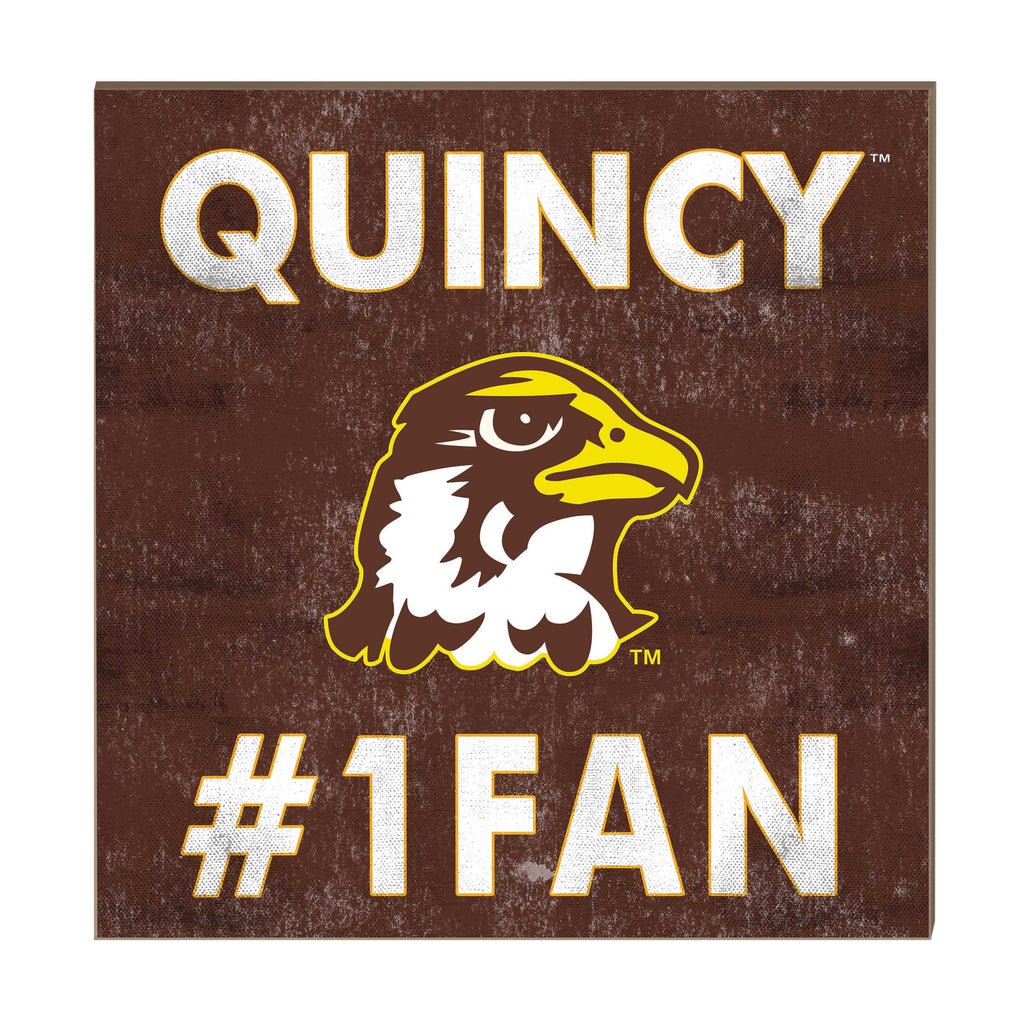 10x10 Team Color #1 Fan Quincy University Hawks