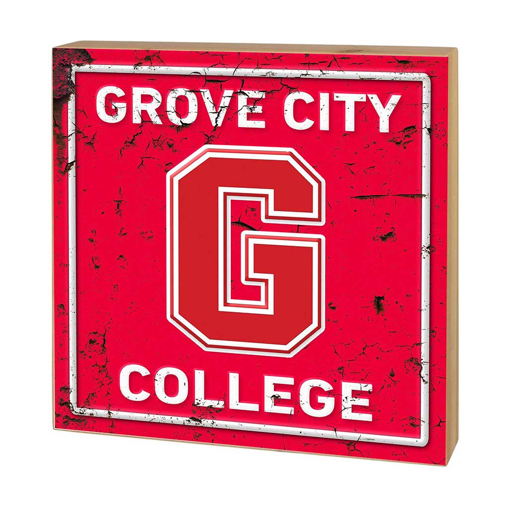 5x5 Block Faux Rusted Tin Grove City College Wolverines