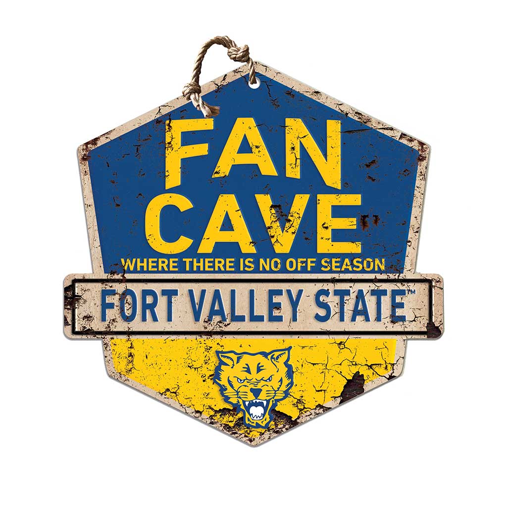 Rustic Badge Fan Cave Sign Fort Valley State Wildcats