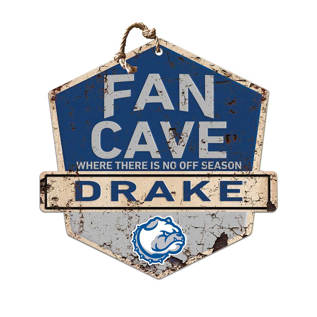 Rustic Badge Fan Cave Sign Drake Bulldogs