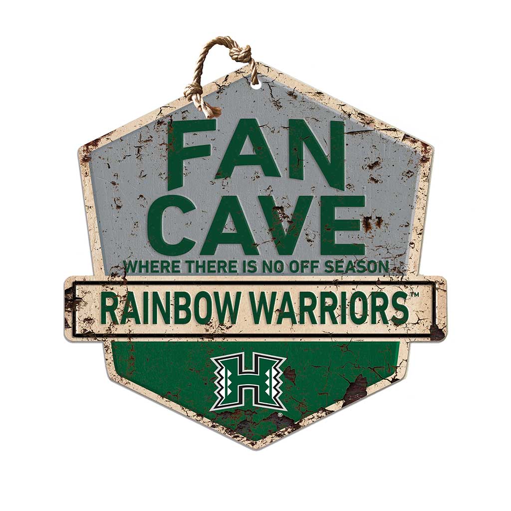 Rustic Badge Fan Cave Sign Hawaii Warriors