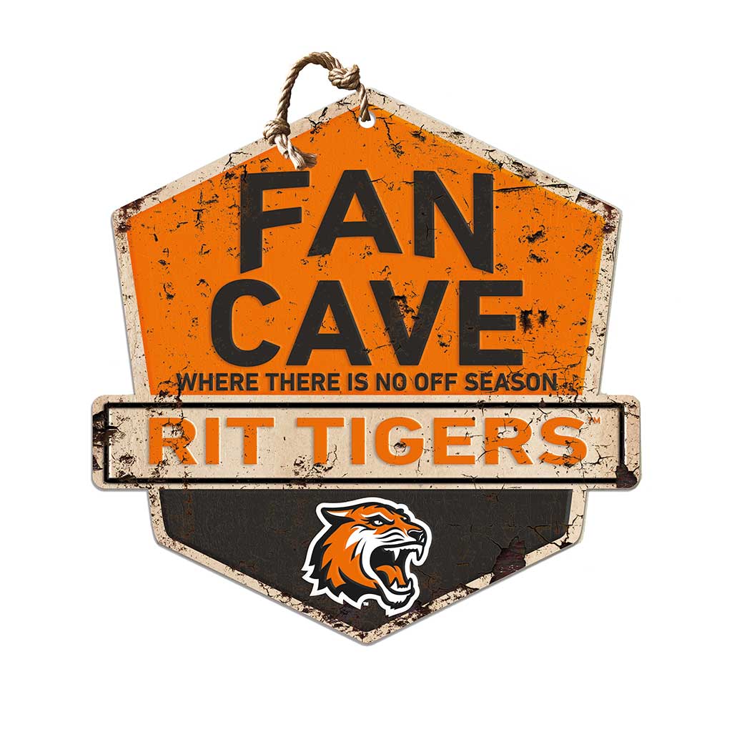 Rustic Badge Fan Cave Sign Rochester Institute of Technology Tigers