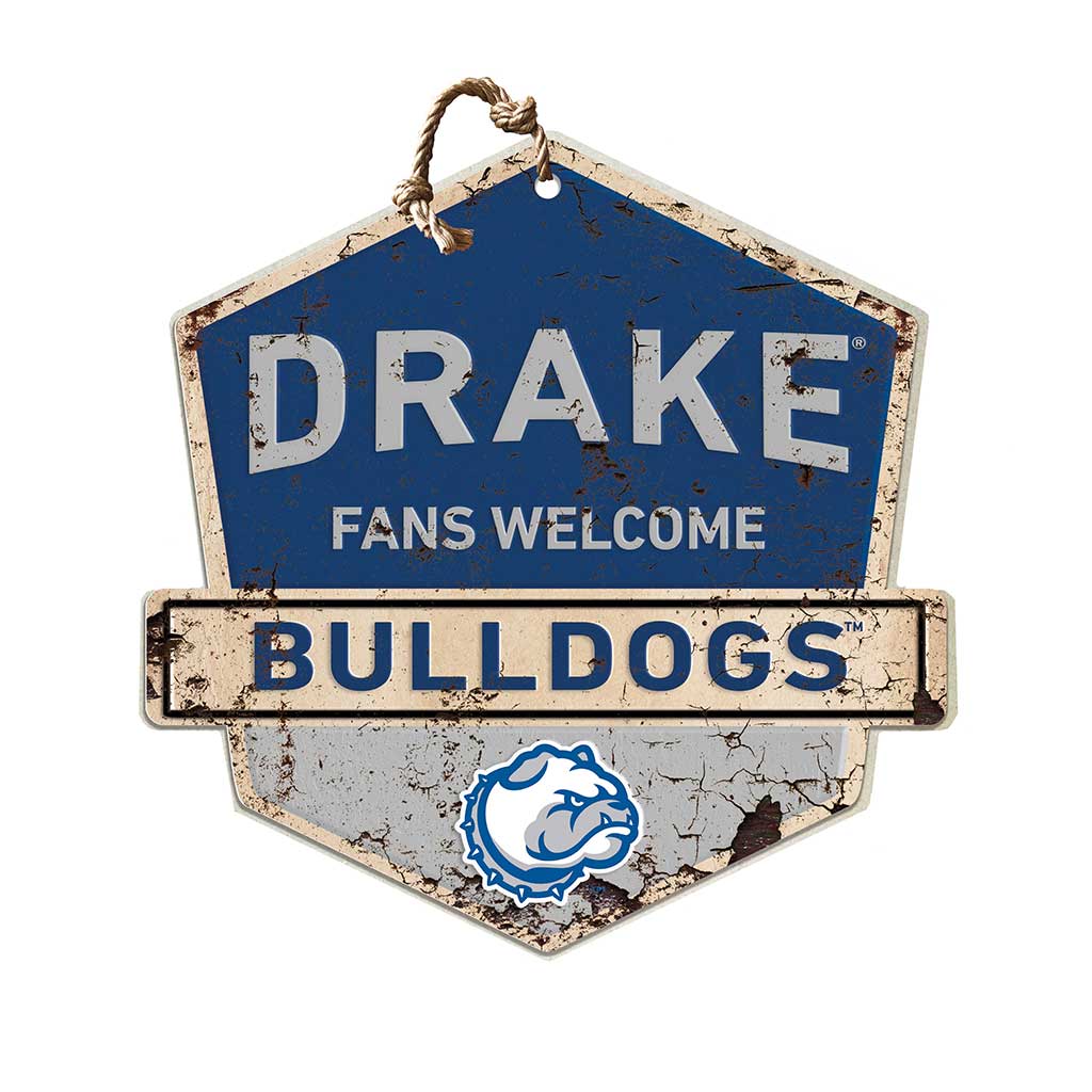 Rustic Badge Fans Welcome Sign Drake Bulldogs