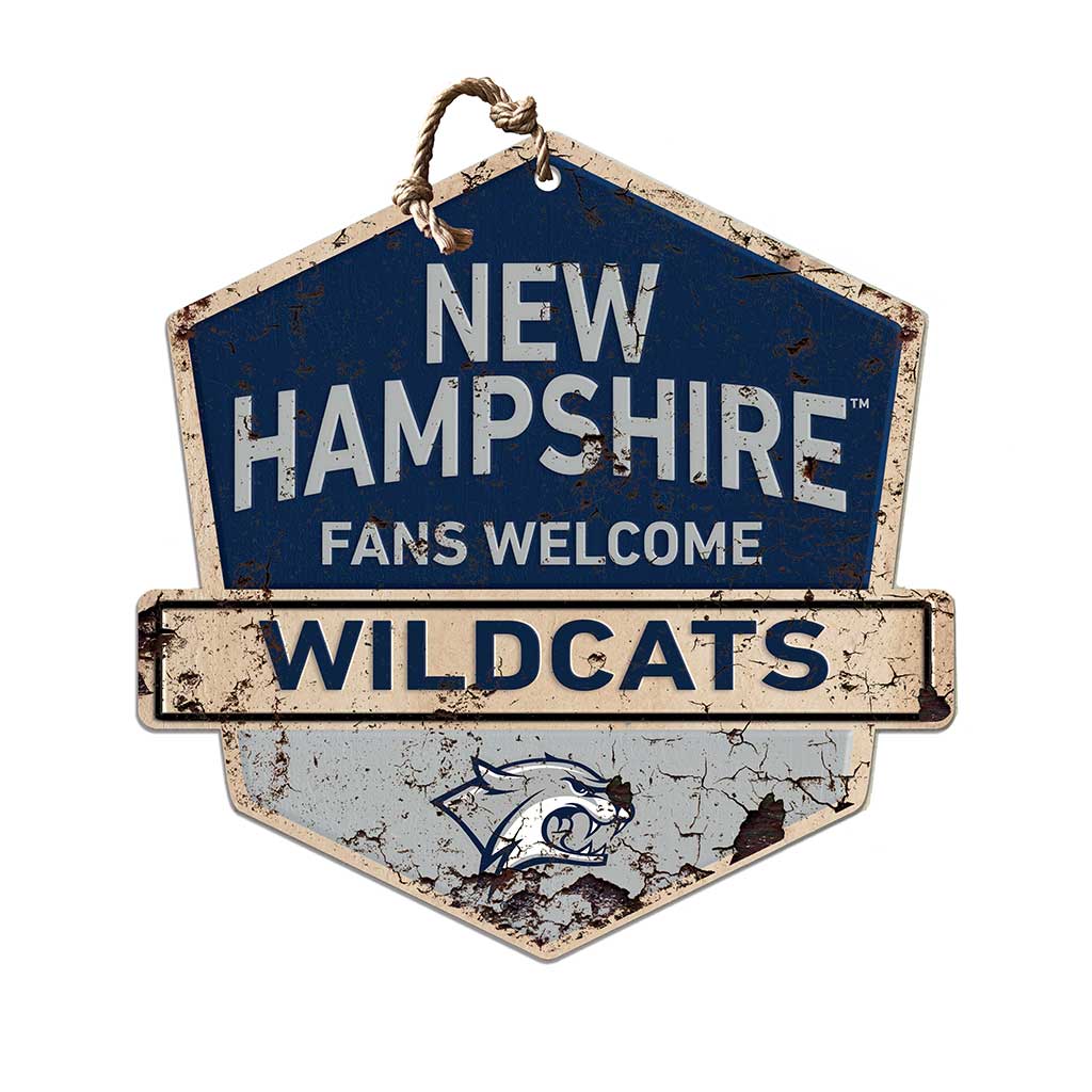 Rustic Badge Fans Welcome Sign University of New Hampshire Wildcats