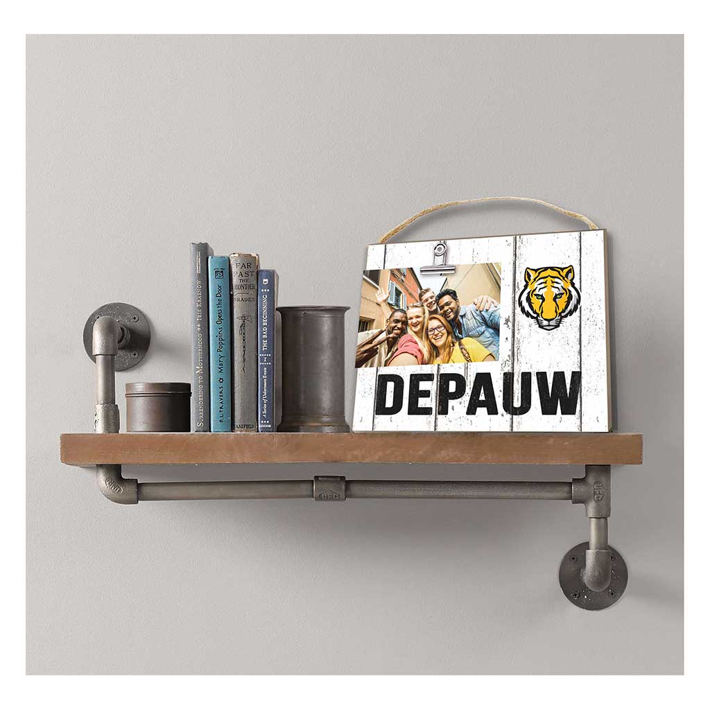 Clip It Weathered Logo Photo Frame Depauw Tigers
