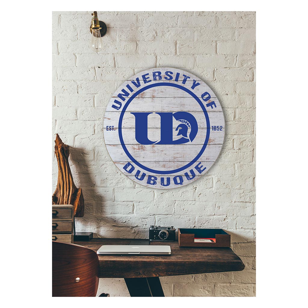 20x20 Weathered Circle University of Dubuqe Spartans