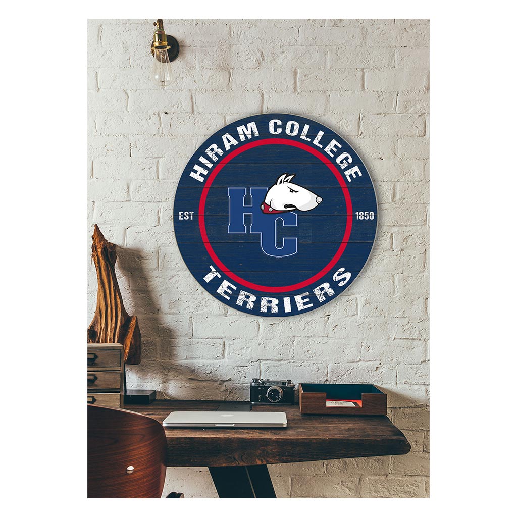 20x20 Weathered Colored Circle Hiram College Terriers
