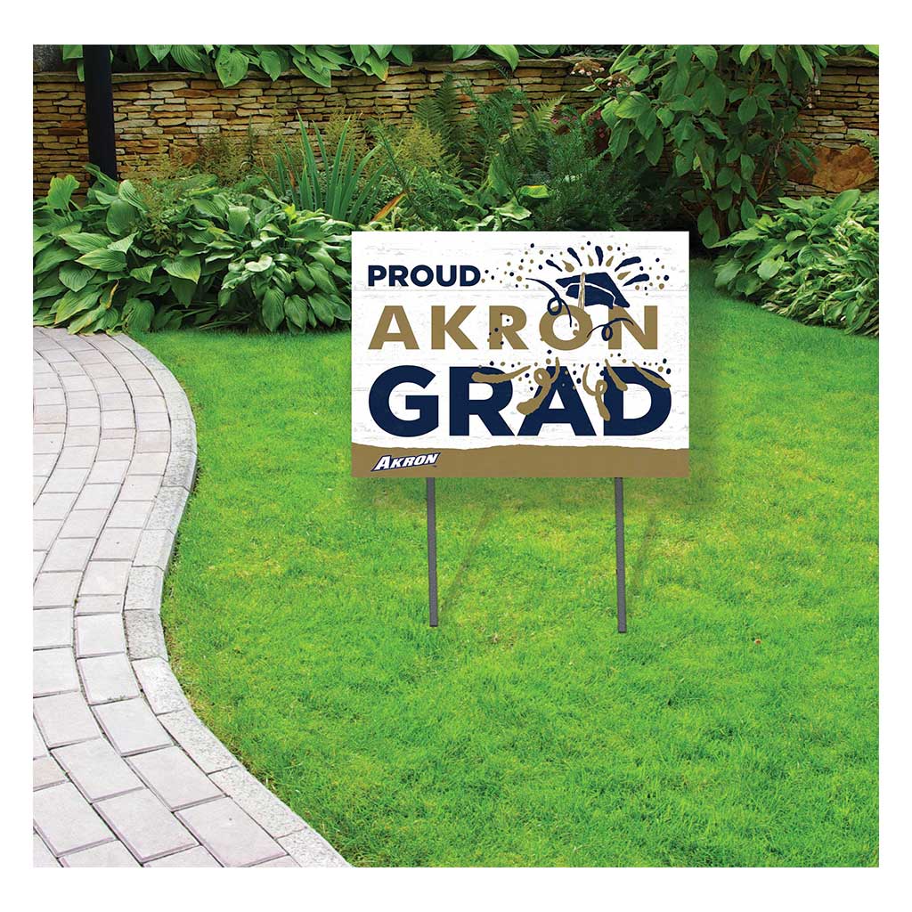 18x24 Lawn Sign Proud Grad With Logo Akron Zips