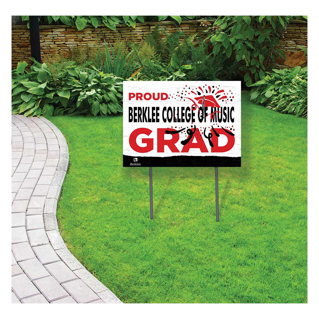 18x24 Lawn Sign Proud Grad With Logo Berklee College of Music Jazz Cat