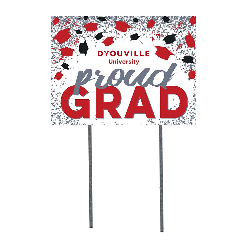 18x24 Lawn Sign Grad with Cap and Confetti D'Youville College Spartans