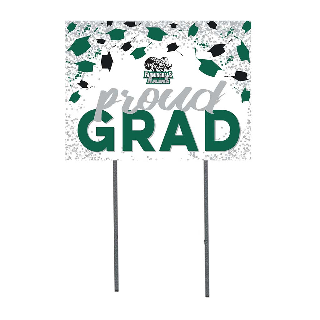 18x24 Lawn Sign Grad with Cap and Confetti Farmingdale State College (SUNY) Rams
