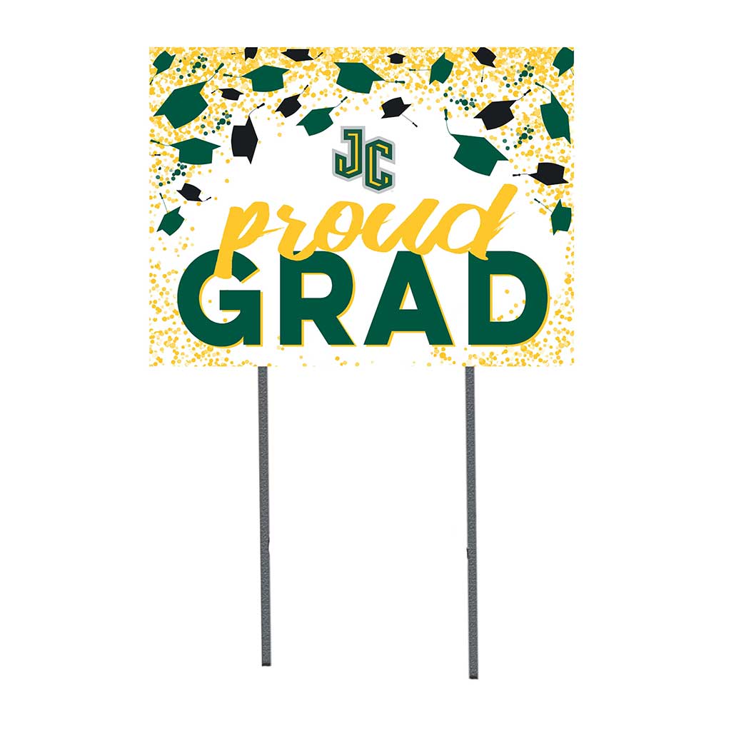 18x24 Lawn Sign Grad with Cap and Confetti New Jersey City University Gothic Knights