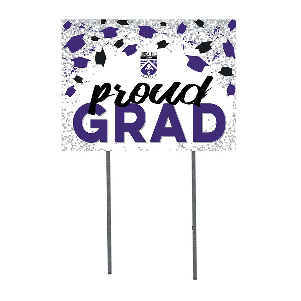 18x24 Lawn Sign Grad with Cap and Confetti Spring Hill College Badgers