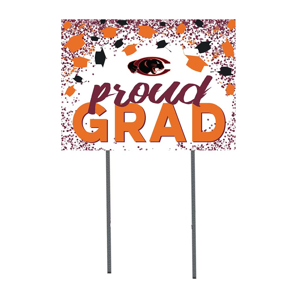 18x24 Lawn Sign Grad with Cap and Confetti Claflin University Panthers