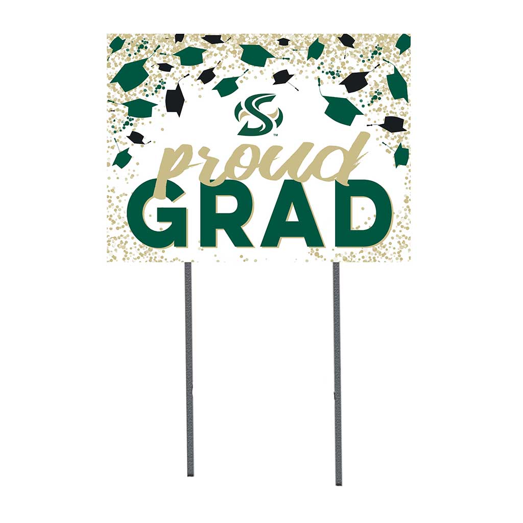 18x24 Lawn Sign Grad with Cap and Confetti Sacramento State Hornets