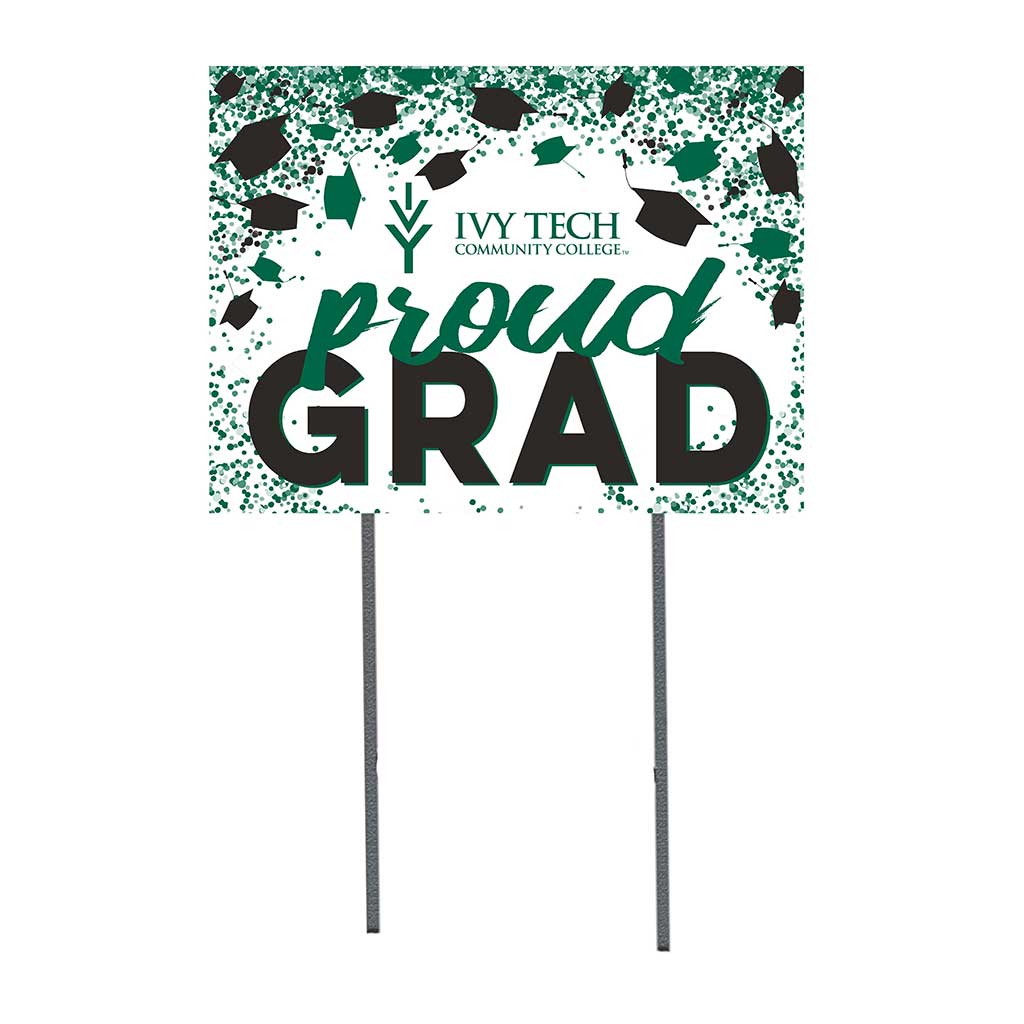 18x24 Lawn Sign Grad with Cap and Confetti Ivy Tech Community College of Indiana