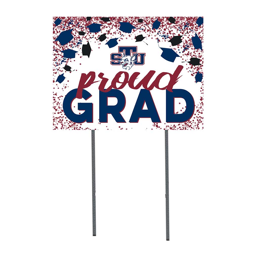 18x24 Lawn Sign Grad with Cap and Confetti St. Thomas University Bobcats